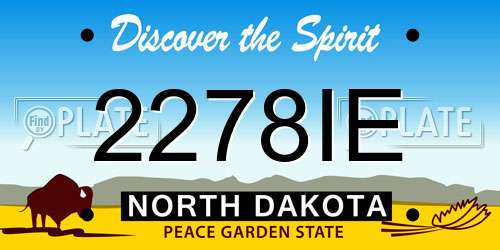 2278IE North Dakota License Plate