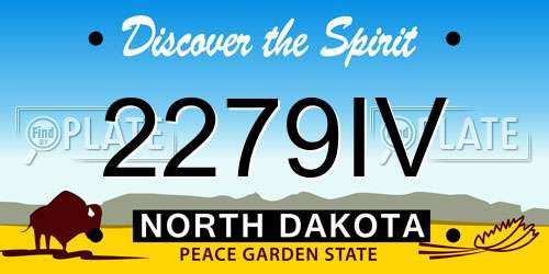 2279IV North Dakota License Plate