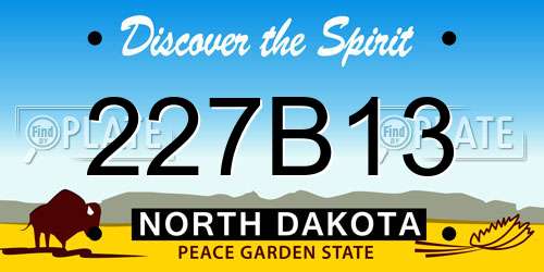 227B13 North Dakota License Plate