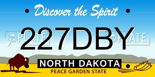 227DBY North Dakota License Plate