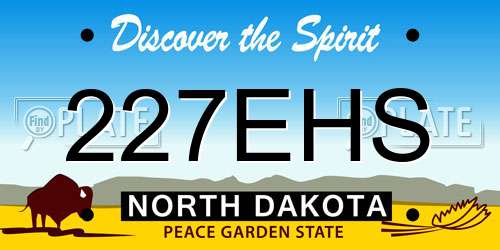 227EHS North Dakota License Plate