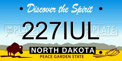 227IUL North Dakota License Plate