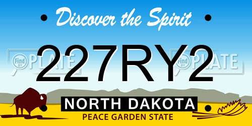227RY2 North Dakota License Plate