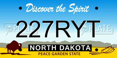 227RYT North Dakota License Plate