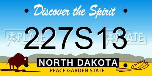 227S13 North Dakota License Plate