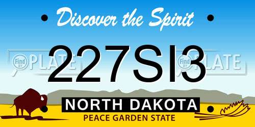 227SI3 North Dakota License Plate