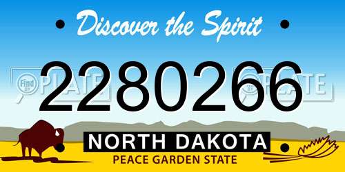 2280266 North Dakota License Plate