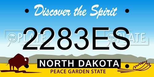2283ES North Dakota License Plate