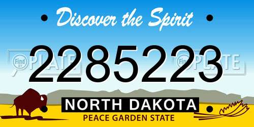 2285223 North Dakota License Plate
