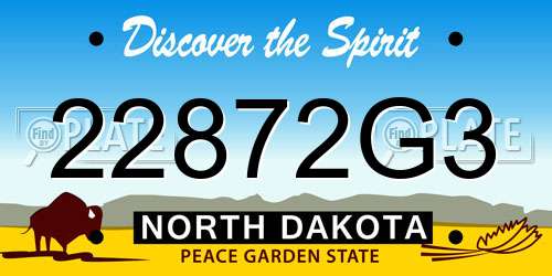 22872G3 North Dakota License Plate