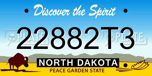 22882T3 North Dakota License Plate