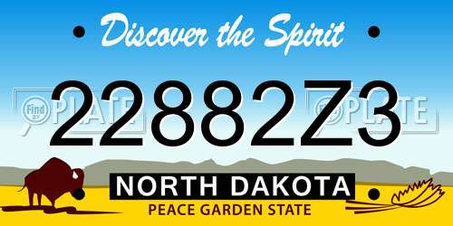 22882Z3 North Dakota License Plate