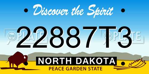 22887T3 North Dakota License Plate