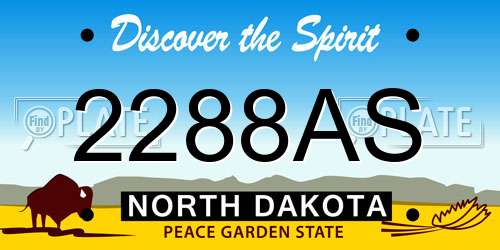 2288AS North Dakota License Plate
