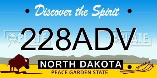 228ADV North Dakota License Plate