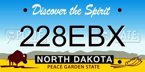 228EBX North Dakota License Plate