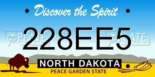 228EE5 North Dakota License Plate