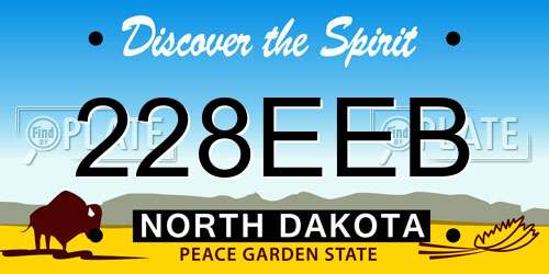 228EEB North Dakota License Plate