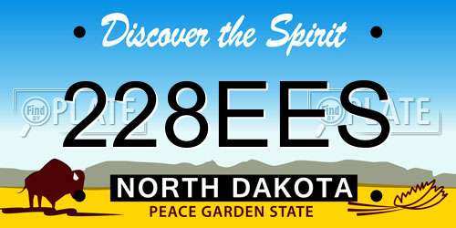 228EES North Dakota License Plate