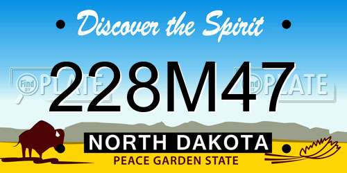 228M47 North Dakota License Plate