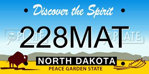 228MAT North Dakota License Plate
