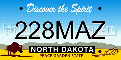 228MAZ North Dakota License Plate