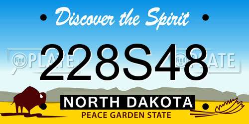 228S48 North Dakota License Plate