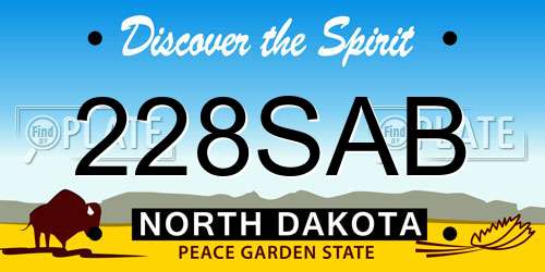 228SAB North Dakota License Plate