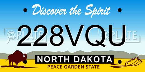 228VQU North Dakota License Plate