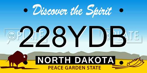 228YDB North Dakota License Plate