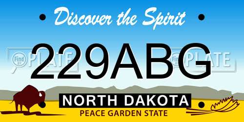 229ABG North Dakota License Plate