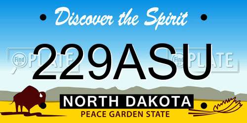 229ASU North Dakota License Plate