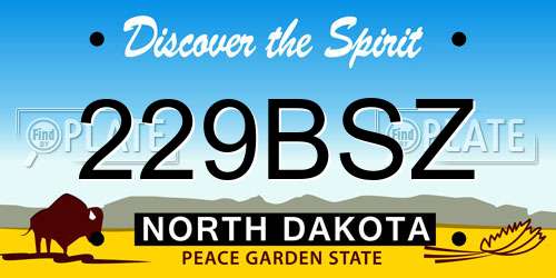 229BSZ North Dakota License Plate