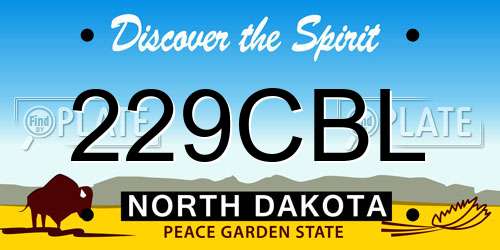 229CBL North Dakota License Plate