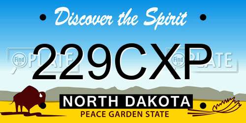 229CXP North Dakota License Plate