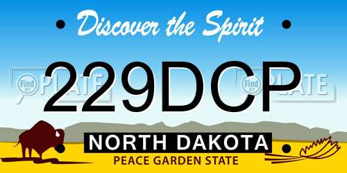 229DCP North Dakota License Plate