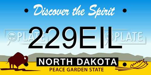 229EIL North Dakota License Plate