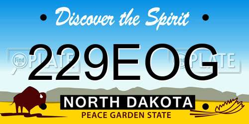 229EOG North Dakota License Plate
