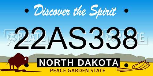 22AS338 North Dakota License Plate