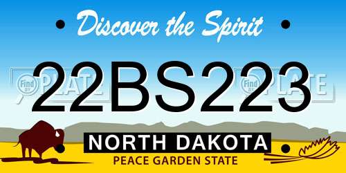 22BS223 North Dakota License Plate