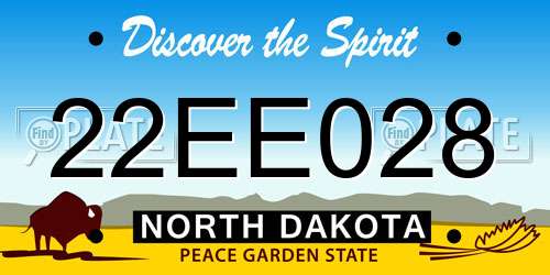 22EE028 North Dakota License Plate