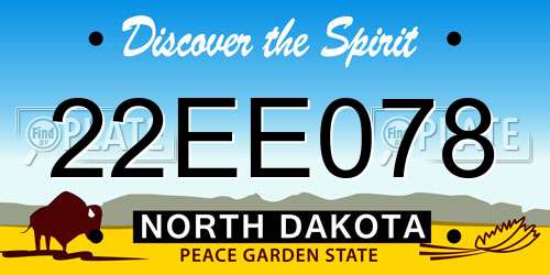 22EE078 North Dakota License Plate