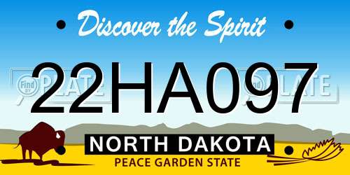 22HA097 North Dakota License Plate