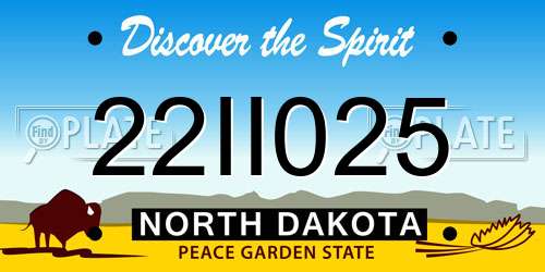 22II025 North Dakota License Plate