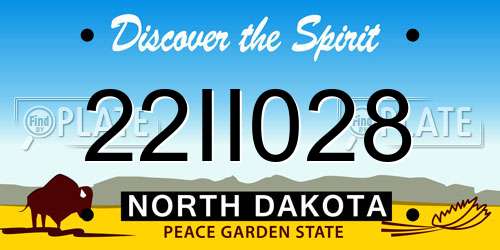 22II028 North Dakota License Plate