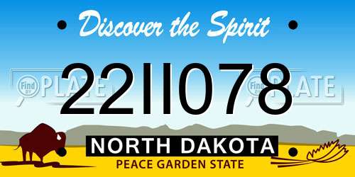 22II078 North Dakota License Plate