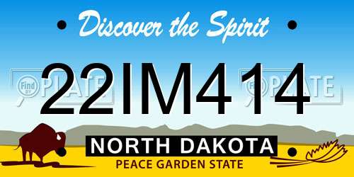 22IM414 North Dakota License Plate