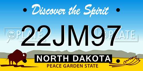22JM97 North Dakota License Plate