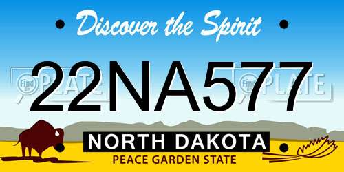 22NA577 North Dakota License Plate