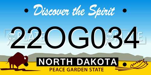 22OG034 North Dakota License Plate